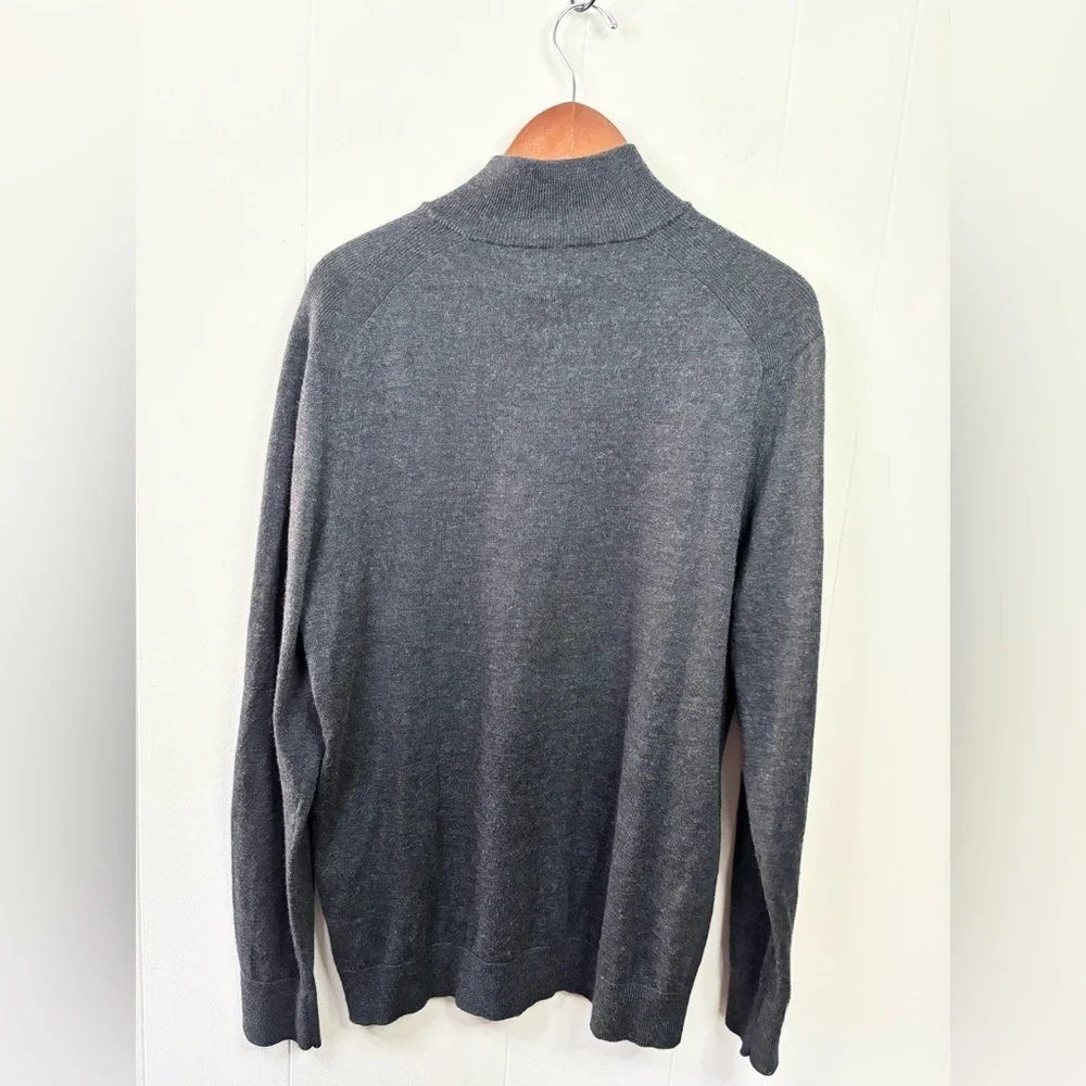 Express charcoal grey 3/4 zip sweater men’s XL merino wool blend